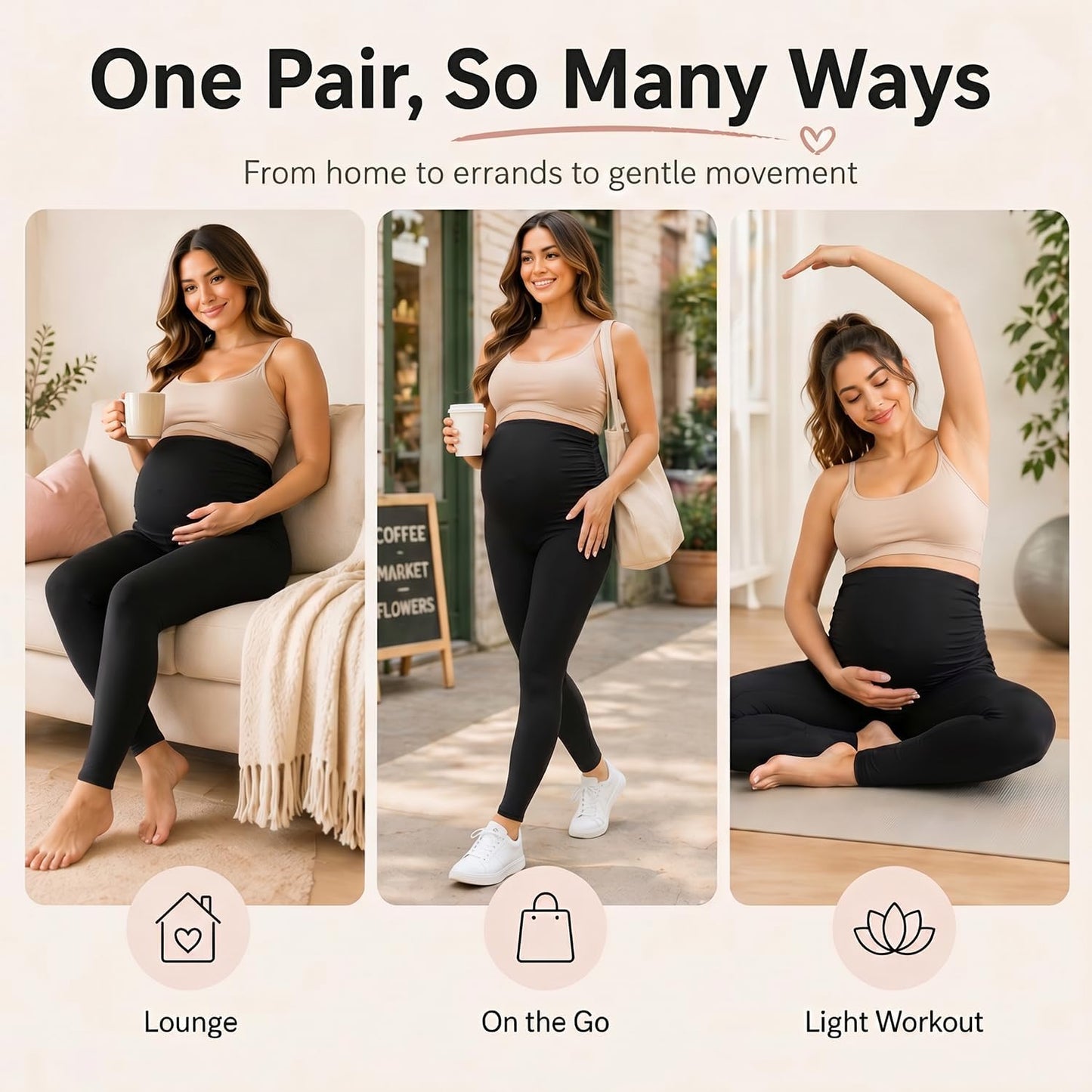 Move Comfortably Through Every Trimester β Buttery Soft Maternity Leggings
