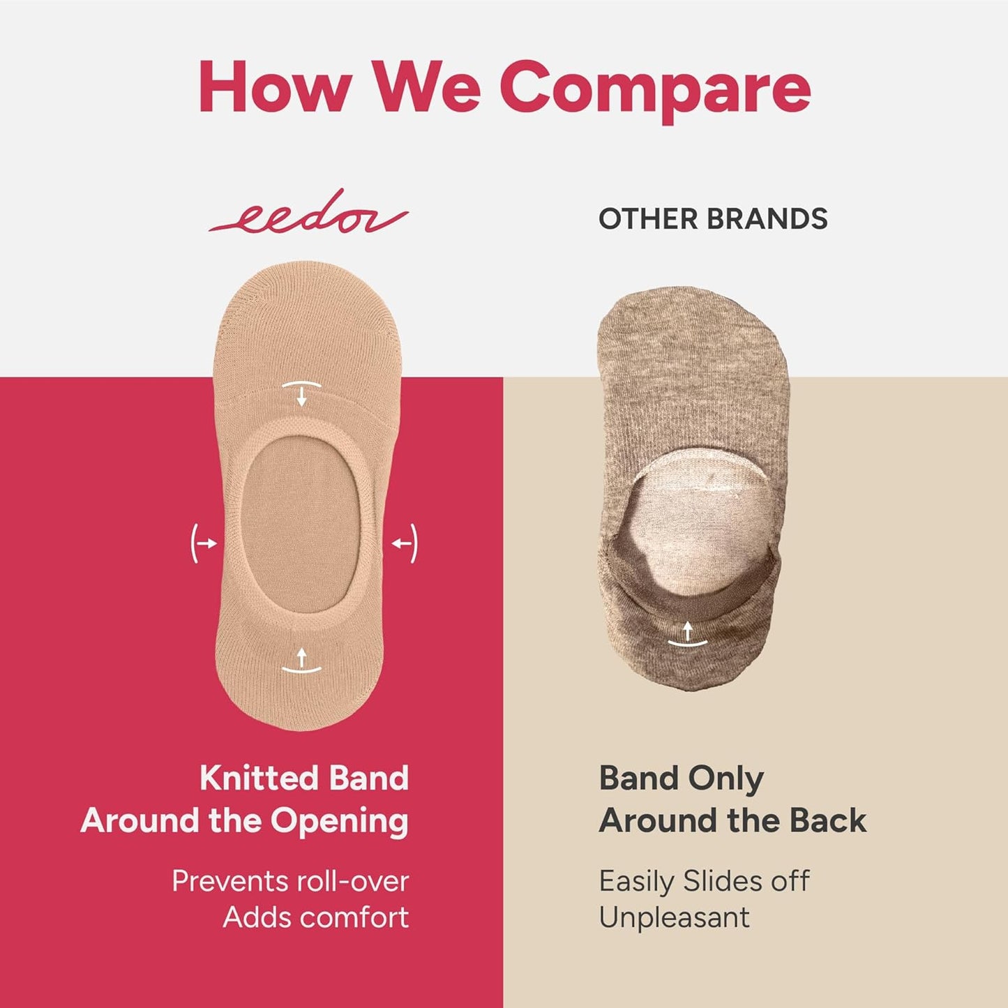 Invisible No-Show Socks – Soft, Non-Slip & Breathable (5-Pack)