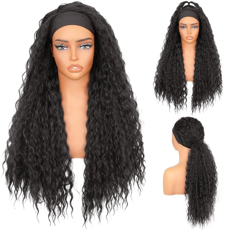 Long Curly Headband Wig β Glueless Synthetic Wig for Everyday Wear