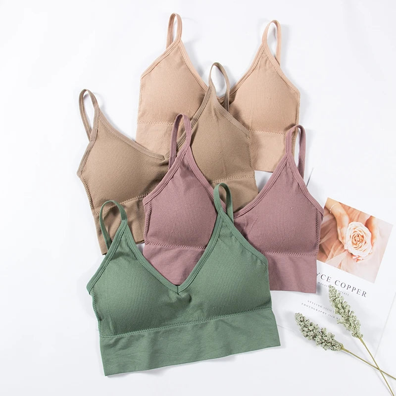 U-Shaped Back Tank Top Lady Intimate Strap Bra Camis Seamless Brassiere Women Wirefree Bralette Sexy Bras Comfortable Underwear