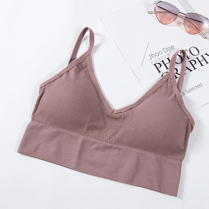 U-Shaped Back Tank Top Lady Intimate Strap Bra Camis Seamless Brassiere Women Wirefree Bralette Sexy Bras Comfortable Underwear