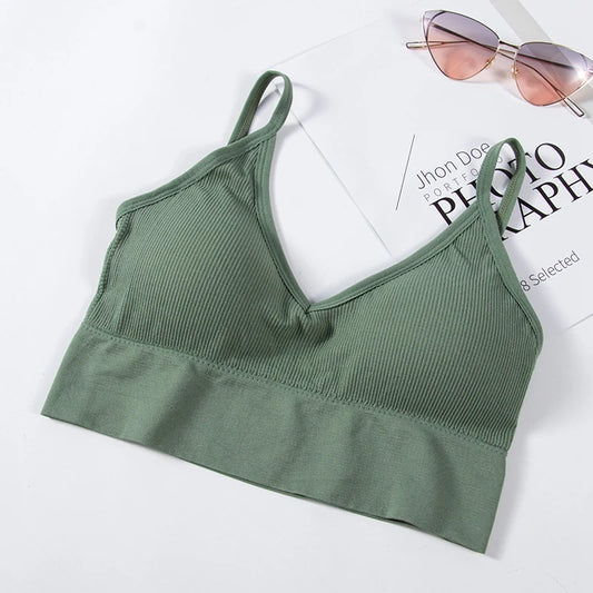 U-Shaped Back Tank Top Lady Intimate Strap Bra Camis Seamless Brassiere Women Wirefree Bralette Sexy Bras Comfortable Underwear