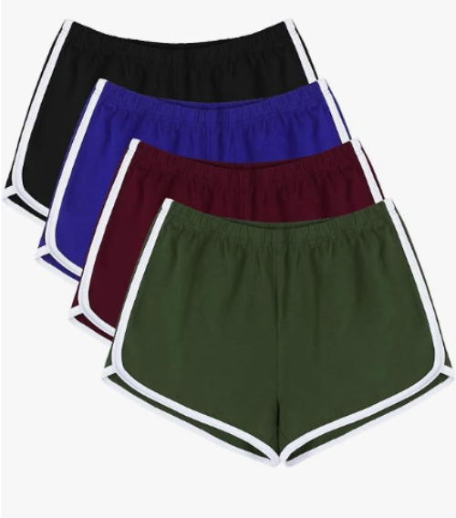 Women's Cotton Dolphin Shorts – 4-Pack Workout & Lounge Essentials