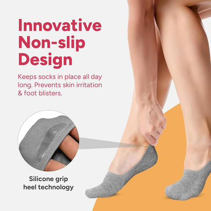 Invisible No-Show Socks – Soft, Non-Slip & Breathable (5-Pack)