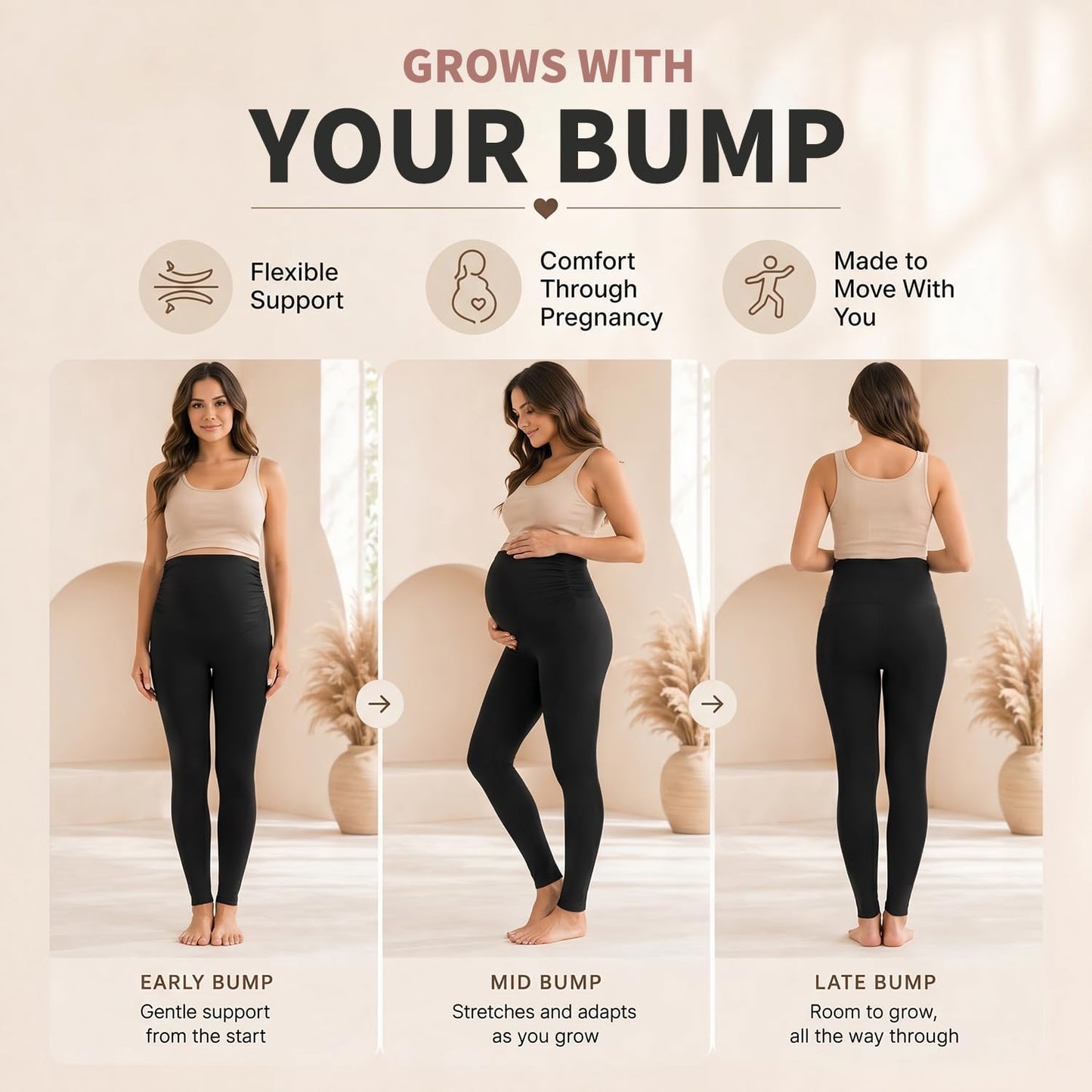 Move Comfortably Through Every Trimester – Buttery Soft Maternity Leggings