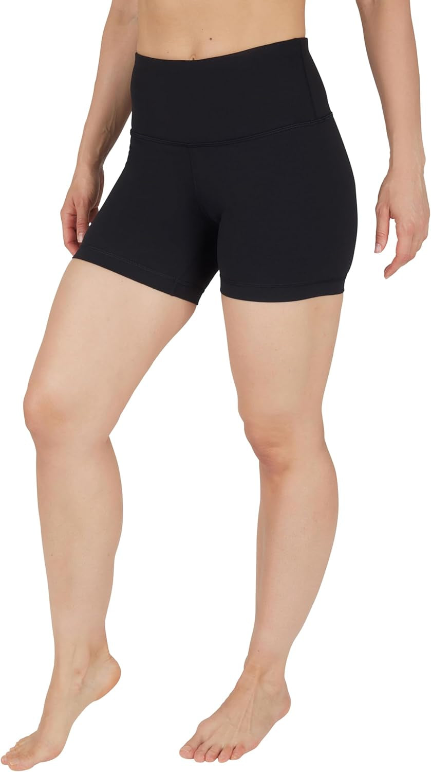 Women's High-Waisted Ribbed Biker Shorts for Workout, Yoga, and Running with Tummy Control Spandex