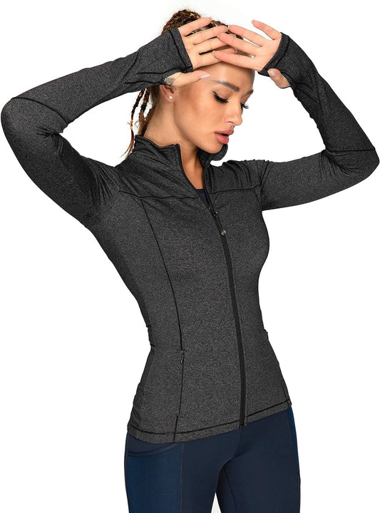  Womens Running Jackets Athletic Workout Scrub Jacket Track Full Zip up Gym for Women Yoga Top