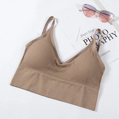 U-Shaped Back Tank Top Lady Intimate Strap Bra Camis Seamless Brassiere Women Wirefree Bralette Sexy Bras Comfortable Underwear