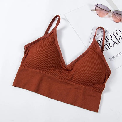 U-Shaped Back Tank Top Lady Intimate Strap Bra Camis Seamless Brassiere Women Wirefree Bralette Sexy Bras Comfortable Underwear