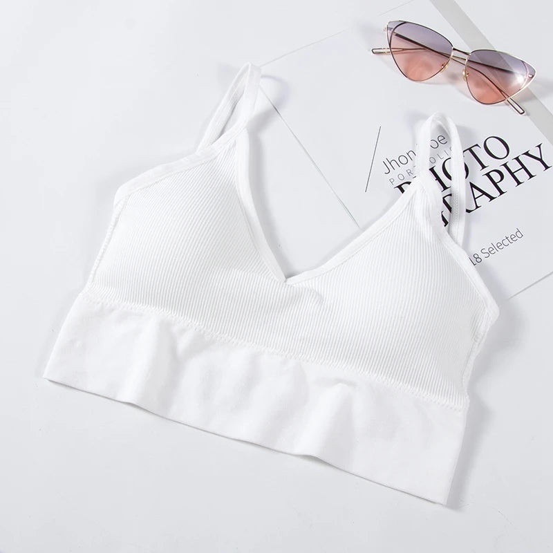 U-Shaped Back Tank Top Lady Intimate Strap Bra Camis Seamless Brassiere Women Wirefree Bralette Sexy Bras Comfortable Underwear