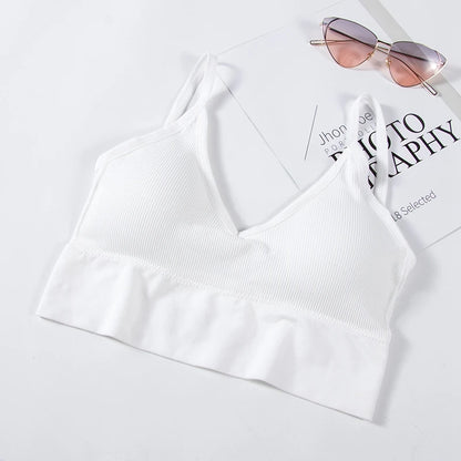 U-Shaped Back Tank Top Lady Intimate Strap Bra Camis Seamless Brassiere Women Wirefree Bralette Sexy Bras Comfortable Underwear