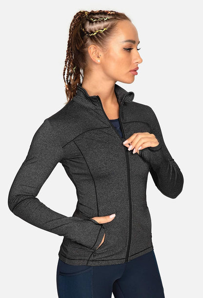  Womens Running Jackets Athletic Workout Scrub Jacket Track Full Zip up Gym for Women Yoga Top