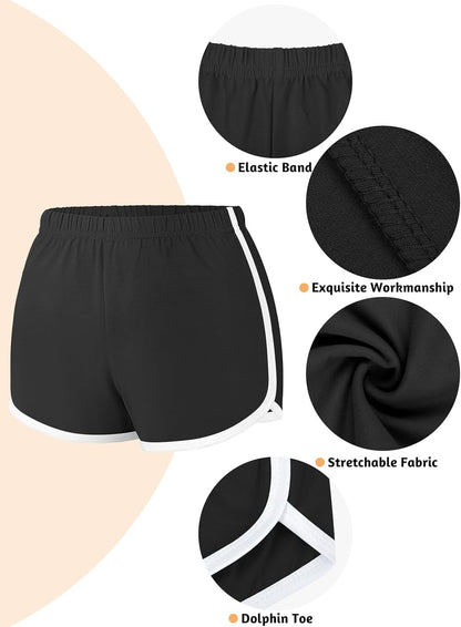 Women's Cotton Dolphin Shorts – 4-Pack Workout & Lounge Essentials