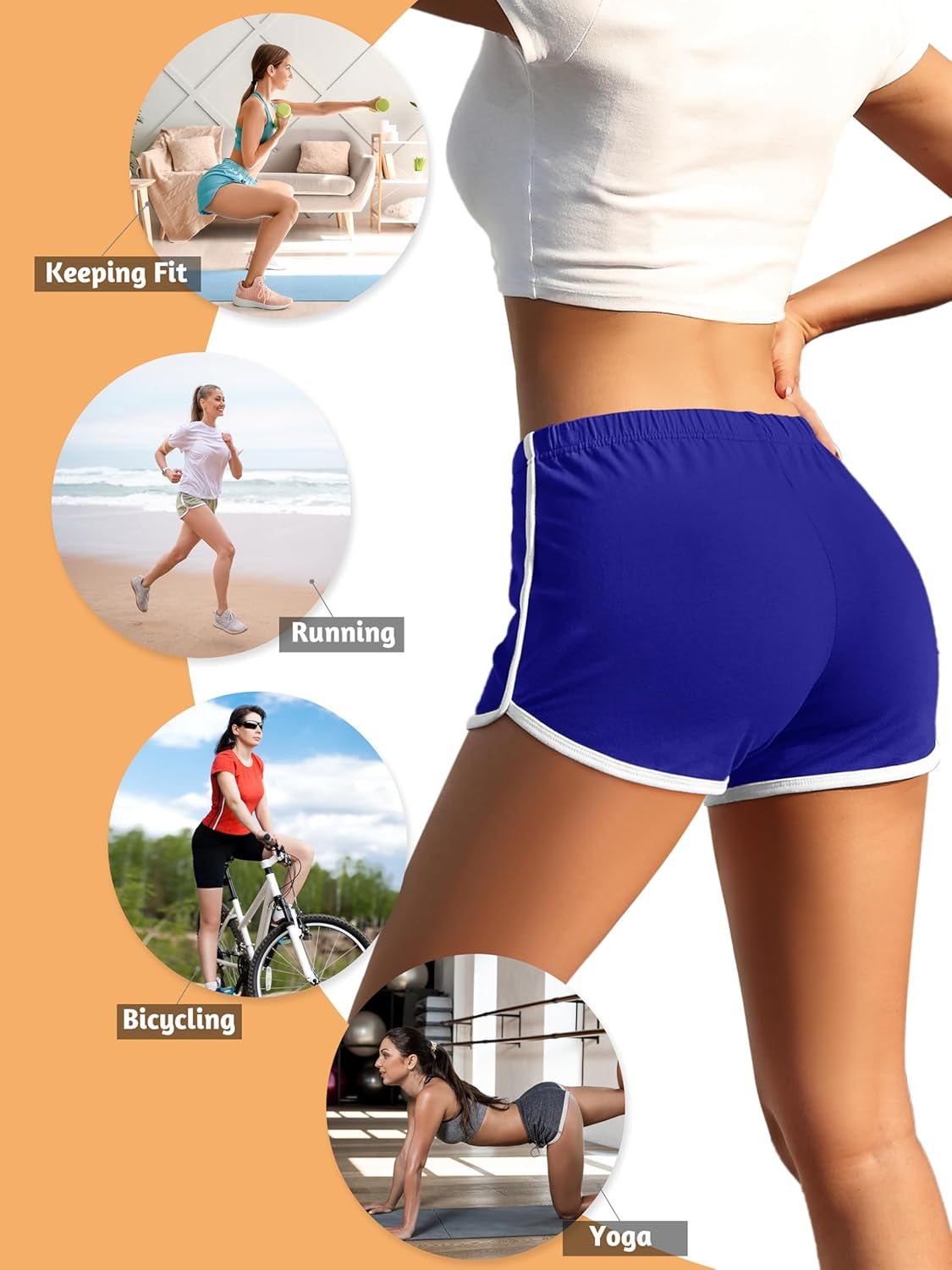 Women's Cotton Dolphin Shorts – 4-Pack Workout & Lounge Essentials