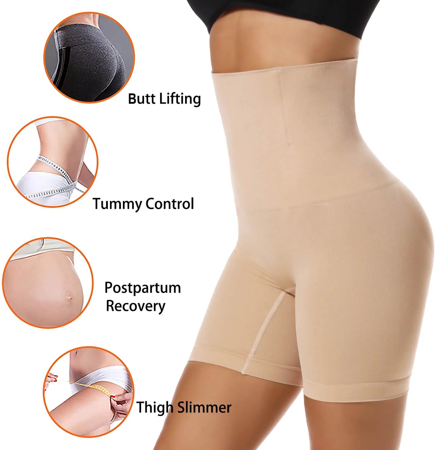 High-Waisted Tummy Control Shapewear Panties – Butt Lift & Thigh Slimming