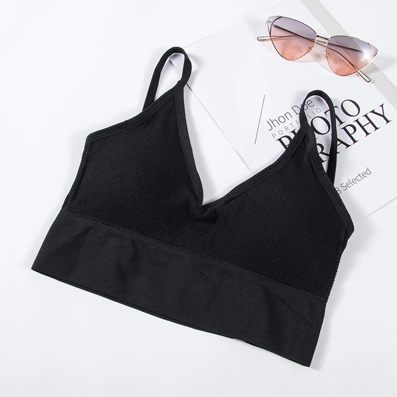 U-Shaped Back Tank Top Lady Intimate Strap Bra Camis Seamless Brassiere Women Wirefree Bralette Sexy Bras Comfortable Underwear
