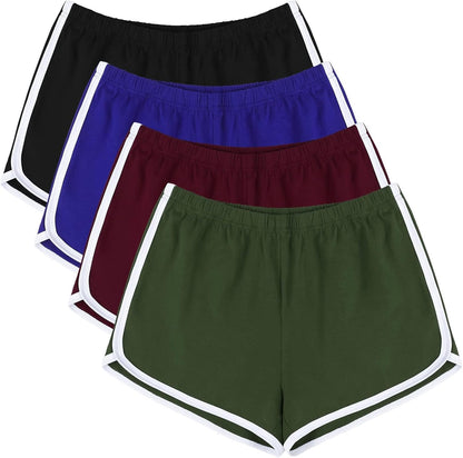Women's Cotton Dolphin Shorts – 4-Pack Workout & Lounge Essentials