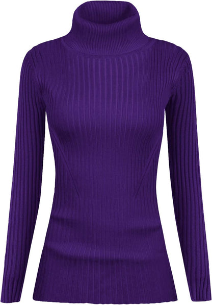 Women's Ribbed Turtleneck Sweater – Soft & Fitted Kni