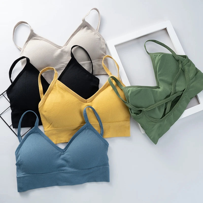 U-Shaped Back Tank Top Lady Intimate Strap Bra Camis Seamless Brassiere Women Wirefree Bralette Sexy Bras Comfortable Underwear